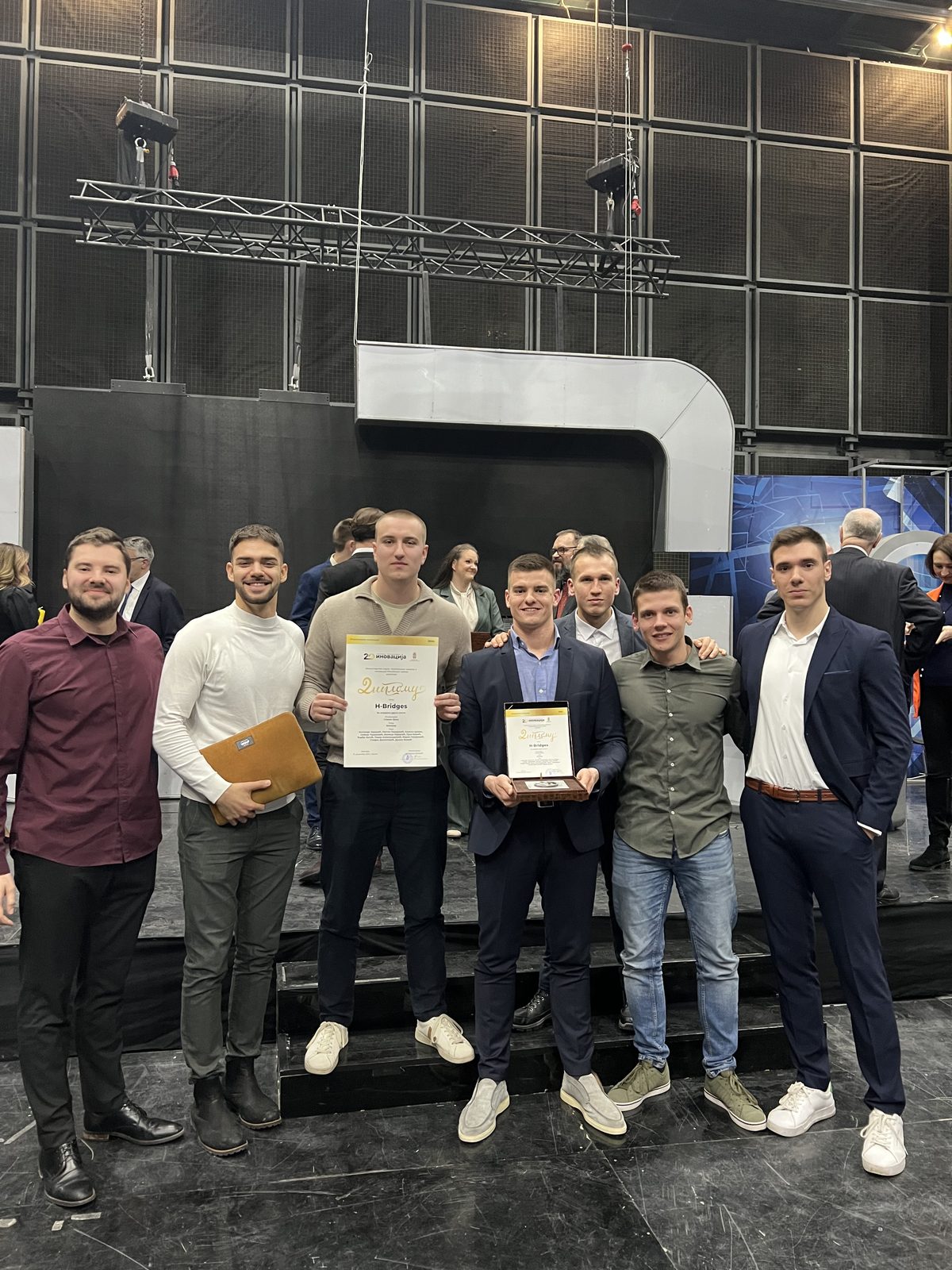The H4SOUND team receiving 2nd place at the national competition for the Best Technological Innovation for 2024
